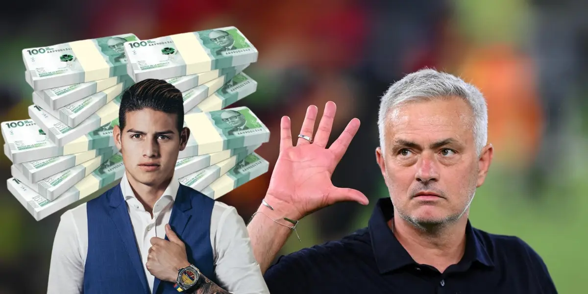 El entrenador José Mourinho y el colombiano James Rodríguez