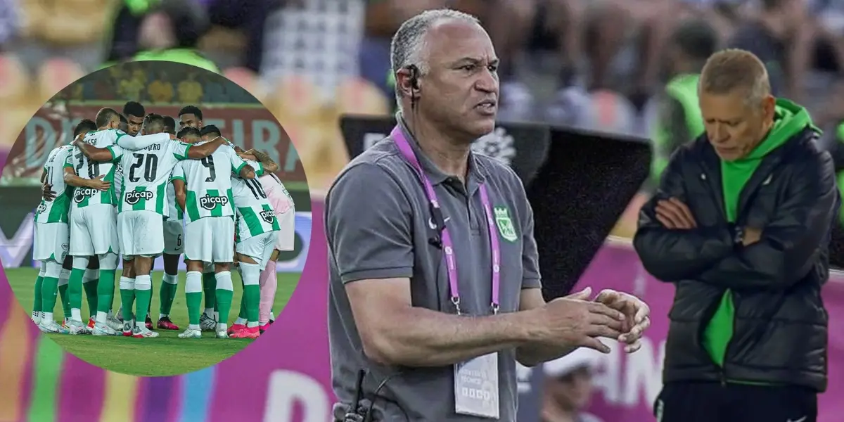 El entrenador William Amaral celebra por la victoria del verde ante América de Cali