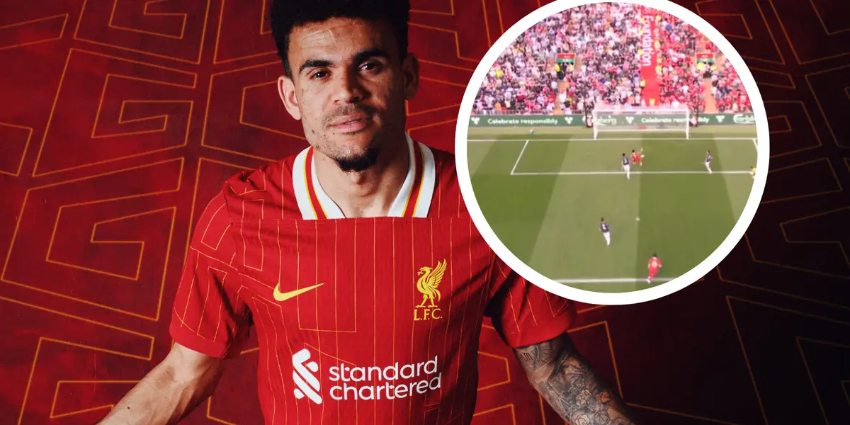 El estadio estalló con el golazo de Luis Díaz: Anfield tembló y el Arsenal quedó contra las cuerdas. Foto: Captura de ESPN y LFC