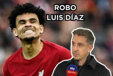 El ex jugador Gary Neville se pronunció por el robo del VAR a Luis Díaz en Liverpool.