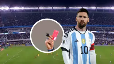 El gesto de Messi dejó mudo al árbitro y en Argentina lo celebran con euforia.  Foto: Captura del Gol Caracol y FIFA