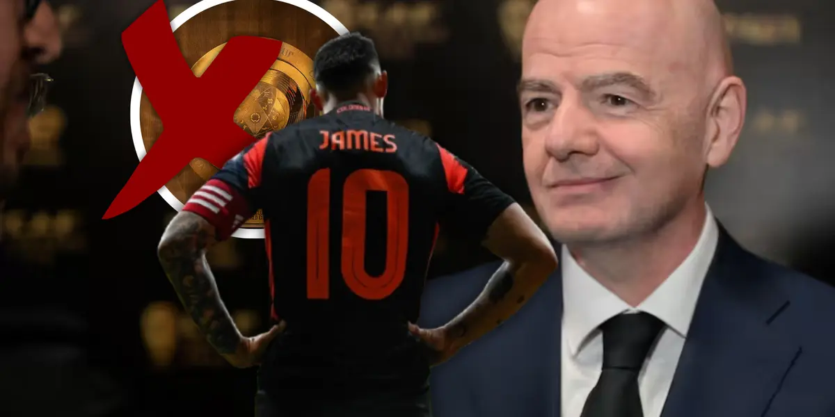 El golpe bajo que Gianni Infantino acaba de darle a James Rodríguez Foto: FIFA, Pexels y James Rodríguez