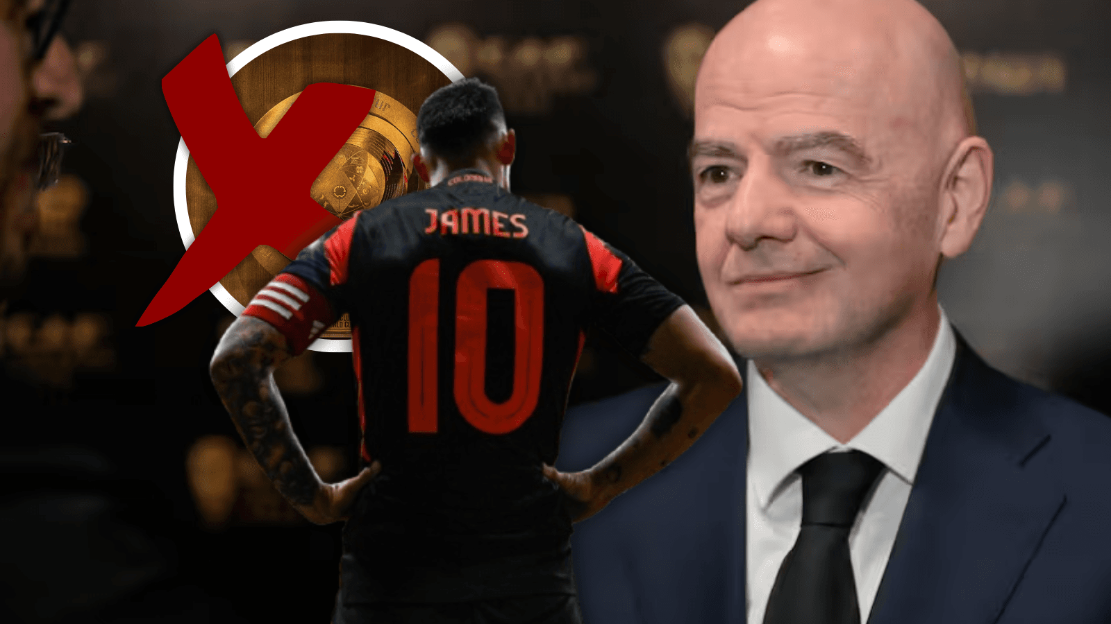 El golpe bajo que Gianni Infantino acaba de darle a James Rodríguez Foto: FIFA, Pexels y James Rodríguez