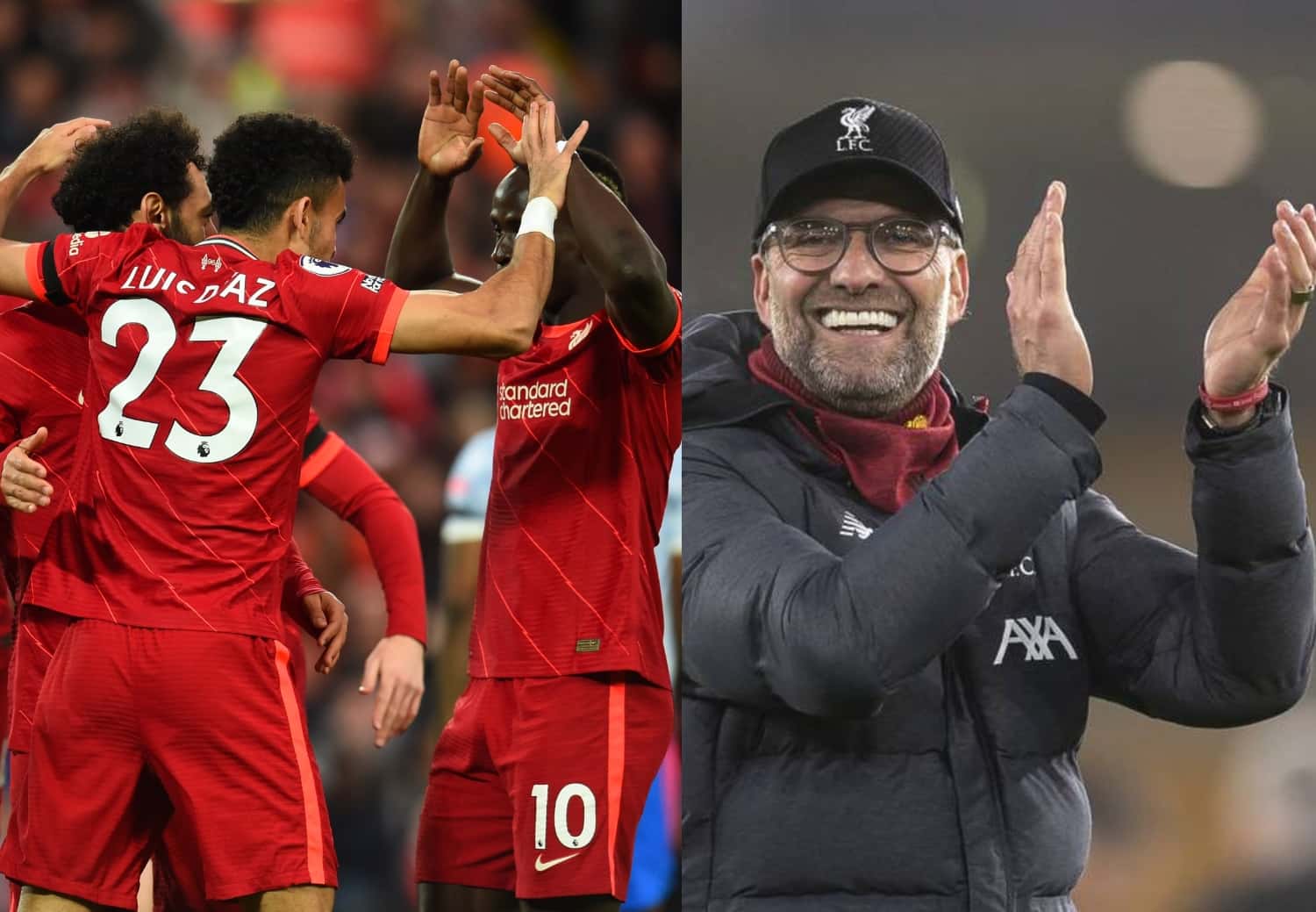 El guajiro dejó la cancha al minuto 70, tras anotar un gol y asistir a Mané en el 3-0 parcial frente a Manchester United.
