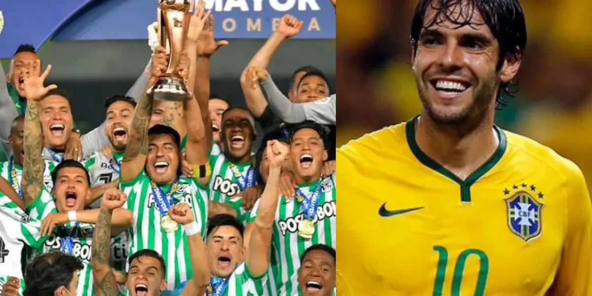 El histórico jugador brasileño recibió una prenda del equipo colombiano en su visita al país y así lo compartió en las redes sociales. 