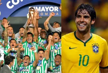 El histórico jugador brasileño recibió una prenda del equipo colombiano en su visita al país y así lo compartió en las redes sociales. 