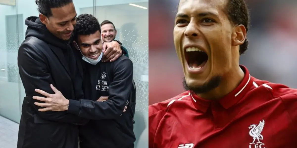 El holandés Virgil van Dijk compartió una foto en redes sociales donde aparece con el colombiano Luis Díaz y con otro crack del Liverpool.