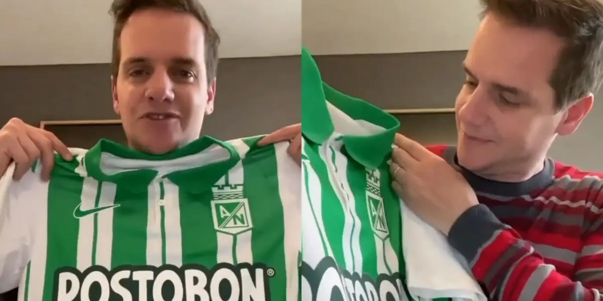 El influencer argentino Jero Freixas recibió de regalo la camiseta de Atlético Nacional.