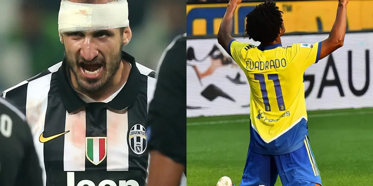 El italiano Chiellini se rindió a los pies de Juan Guillermo Cuadrado por su gol y su gesto lo dijo todo.