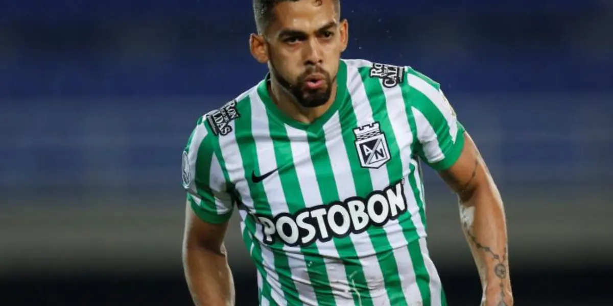 El jugador de Atlético Nacional llegó en la temporada 2019/20 y ayer jugó en la derrota del cuadro verdolaga ante Tolima en la liga Betplay.