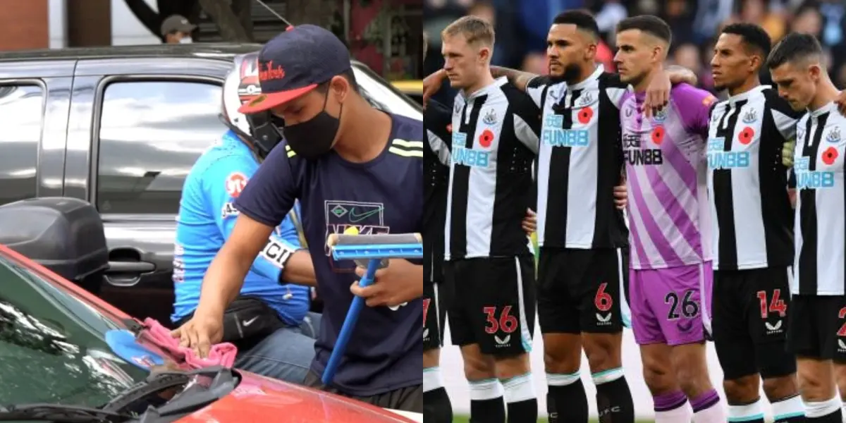 El jugador colombiano fue visto limpiando vidrios en la ciudad de Milán, Italia y ahora lo quiere el Newcastle.