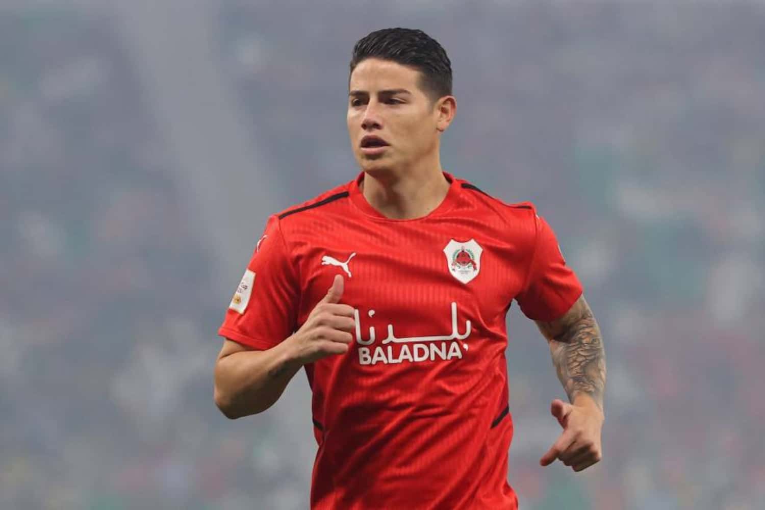 El jugador colombiano James Rodríguez no estuvo presente en el partido de Al- Rayyan contra Al Duhail SC en la liga de Catar.