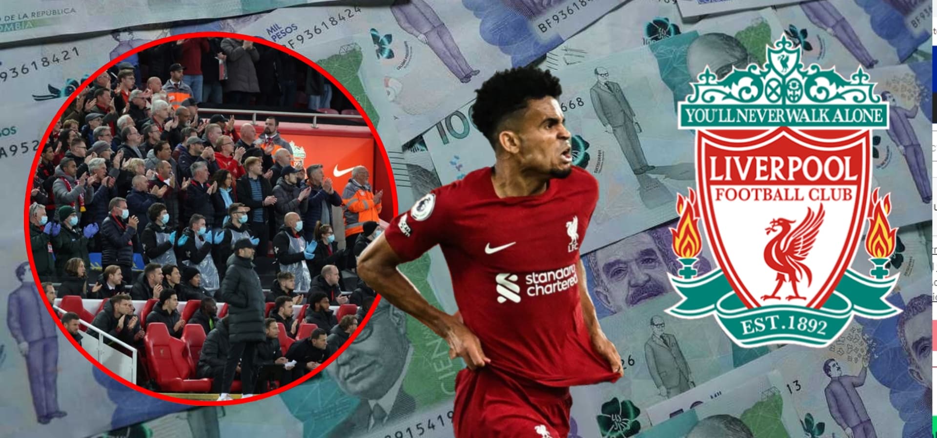 El jugador de $210 mil millones que bancó Luis Díaz (Foto Clarín, Infobae, Pinterest)