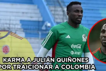 El jugador decidió rechazar a Colombia para vestir la camiseta de la selección de México donde le llegó el karma