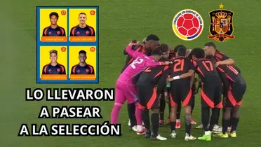 El jugador fue un pecho frío contra España. Foto captura de pantalla de RCN TV y FCF en Twitter.