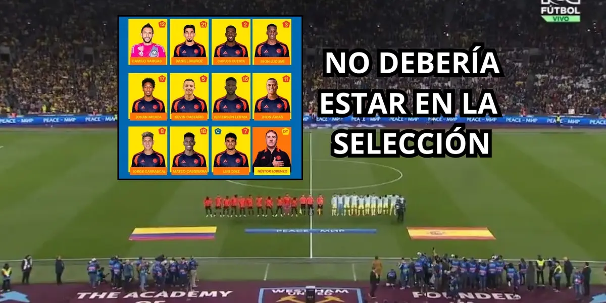 El jugador no daba la talla contra España. Foto captura de pantalla de RCN TV y FCF en Twitter.