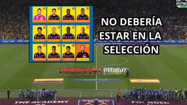 El jugador no daba la talla contra España. Foto captura de pantalla de RCN TV y FCF en Twitter.