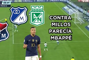 El jugador no dio la talla contra el DIM, pero contra Millonarios FC estaba en modo Mbappé.