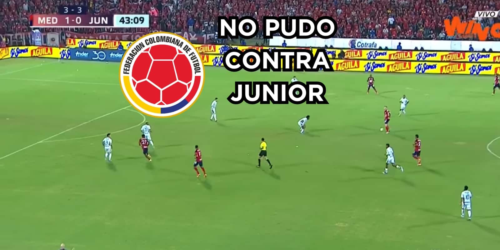 El jugador quiere ser llamado por Lorenzo. Foto captura de pantalla Win Sports, logo FCF de Wikipedia.