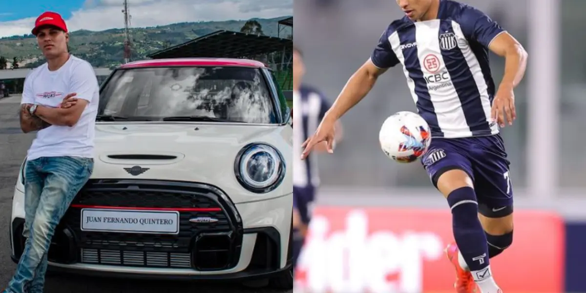 El jugador de Talleres de Córdoba mostró recientemente su nuevo carro que es más sencillo que el de Juan Fernando Quintero quien juega en River Plate