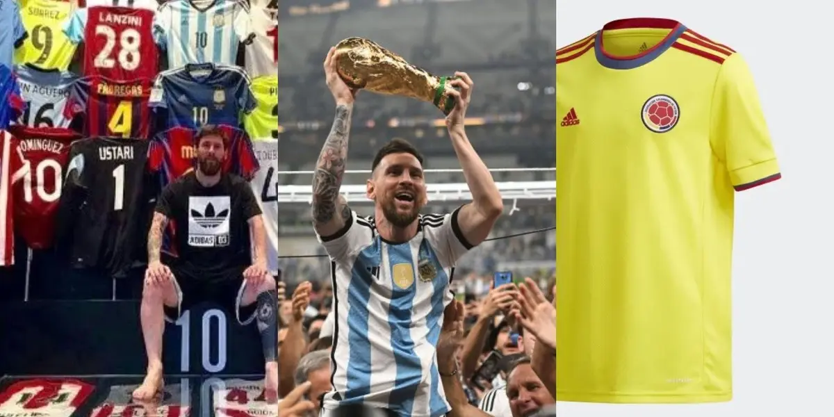 El jugador tiene en su museo personal una de las camisetas más importantes de Lionel Messi y el argentino se llevó la del cafetero.