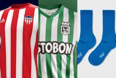 El jugador viste los colores de Atlético Nacional y ha dicho que es hincha de Junior, una marca anuncia venta de medias con su imagen.