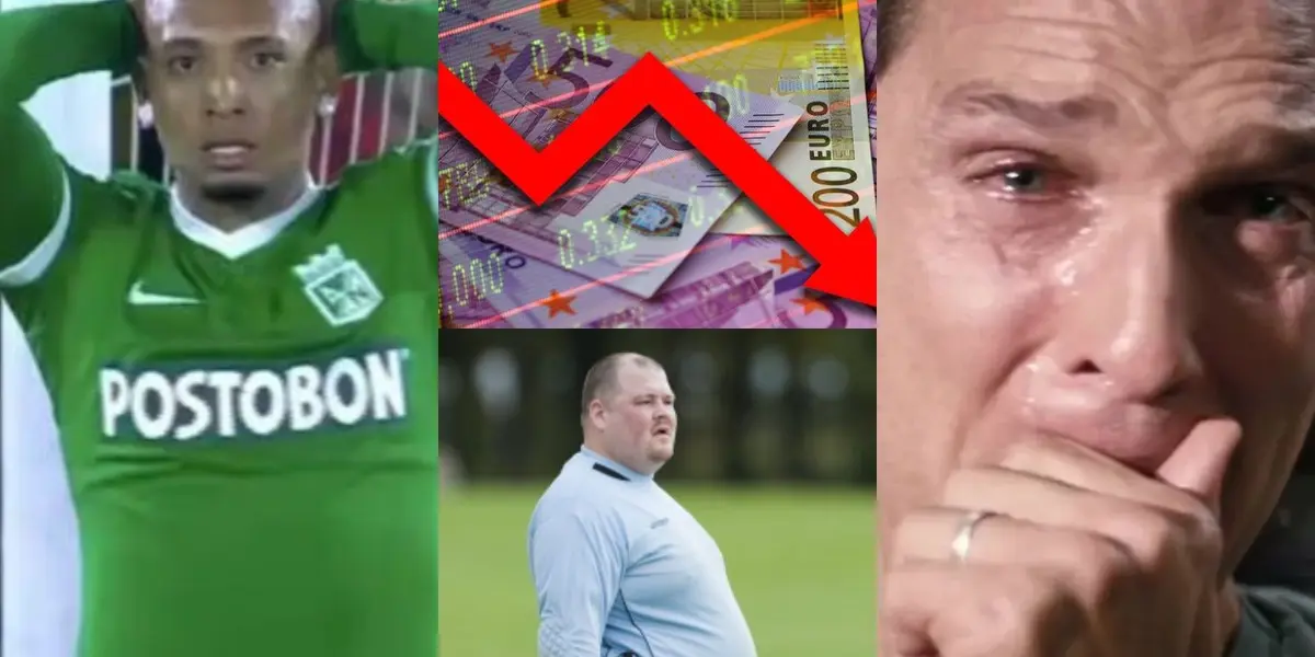 El jugador no vive un buen presente en Atlético Nacional que se ve reflejado en su valor en el mercado