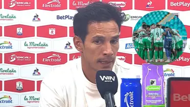El mensaje de Diego Arias en rueda de prensa tras la eliminación de Atlético Nacional Foto: Captura de DIMAYOR y Nacionaloficial