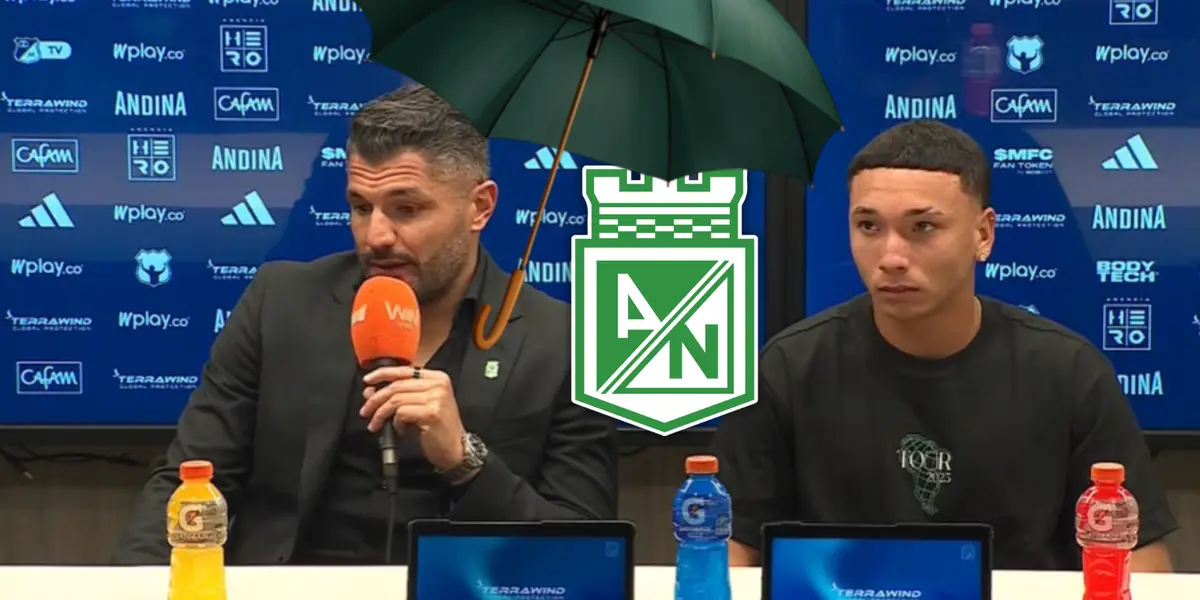 El mensaje de Javier Gandolfi post partido en El Campín Foto: Captura de DIMAYOR, Escudoteca y Pexels