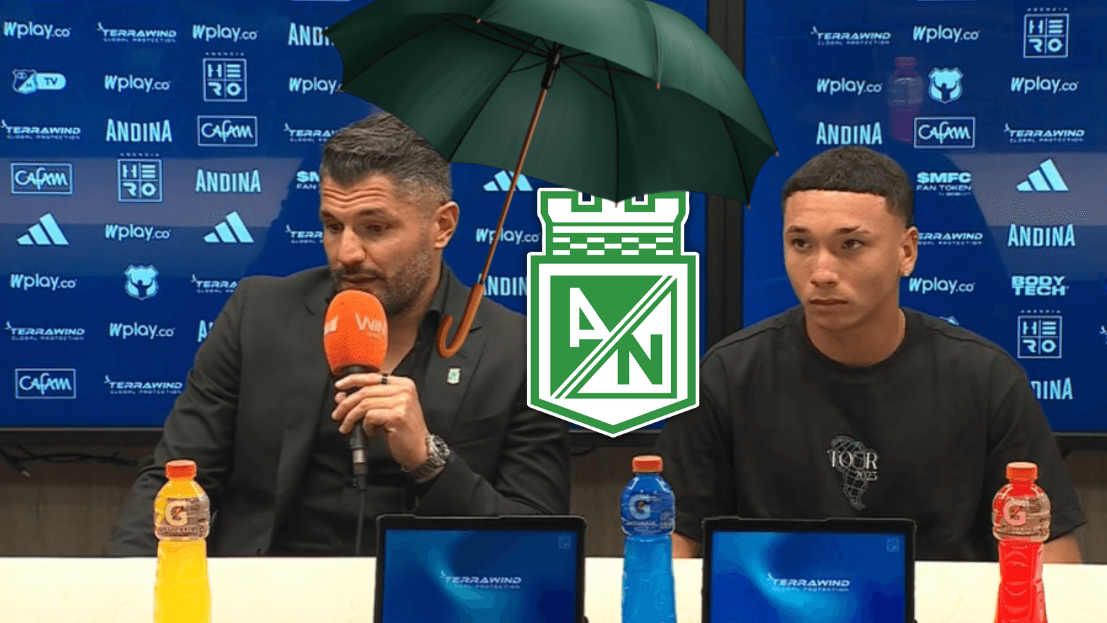 El mensaje de Javier Gandolfi post partido en El Campín Foto: Captura de DIMAYOR, Escudoteca y Pexels
