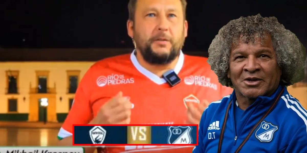 El mensaje del alcalde de Tunja vs Patriotas vs Millonarios (Foto tomada de Alcaldía Tunja, redes Millonarios y Caracol Noticias)