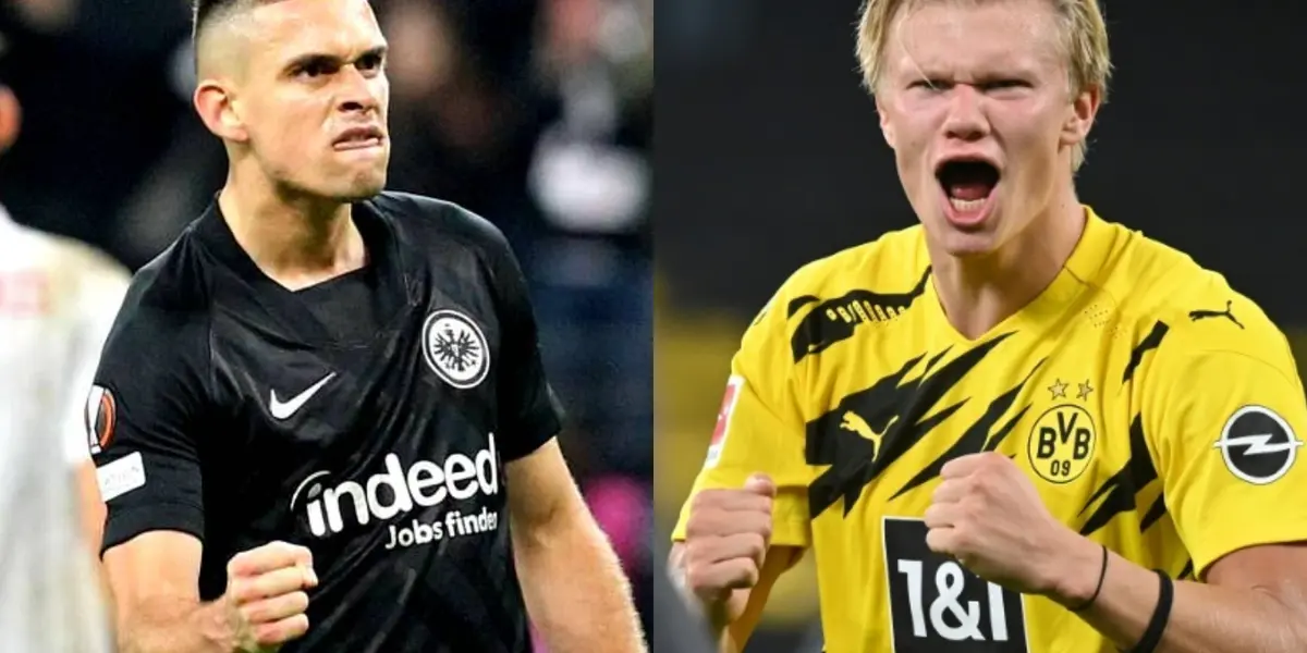 El noruego Haaland y el colombiano Santos Borré estuvieron a segundos de armar una riña en Alemania, se filtró el audio original del duro cruce.