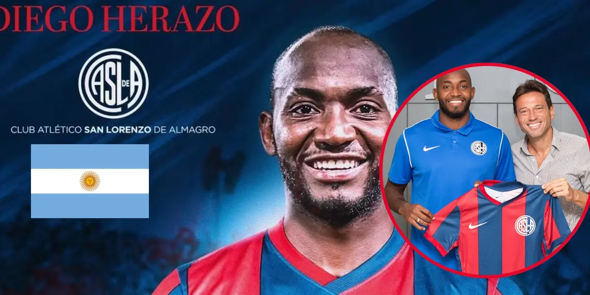 El nuevo apodo de Diego Herazo en Argentina tras ser oficializado en San Lorenzo (Foto tomada redes San Lorenzo)