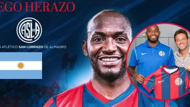 El nuevo apodo de Diego Herazo en Argentina tras ser oficializado en San Lorenzo (Foto tomada redes San Lorenzo)