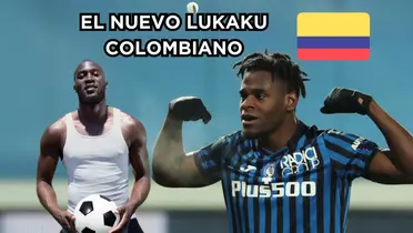 El nuevo Lukaku Colombiano. Foto de Duván en Noticias Caracol, foto de Lukaku de Diario Marca y bandera Flaticon.