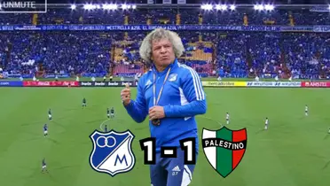 El partido entre Millonarios FC y Palestino en Bogotá