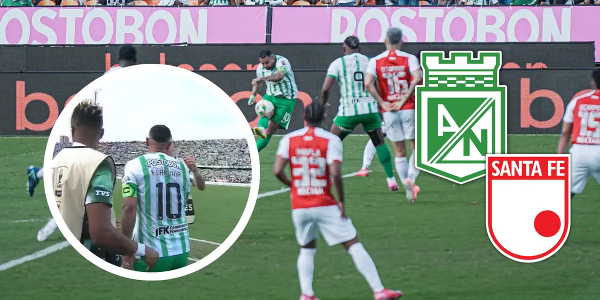 El partido se complicaba y Cardona apareció con un golazo salvador para Nacional. Foto: Nacionaloficial, Escudoteca y captura de Win Sports