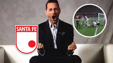 El periodista y reconocido relator argentino dejó su mensaje para la gesta de Independiente Santa Fe Foto: Captura de X, Win Sports y Escudoteca