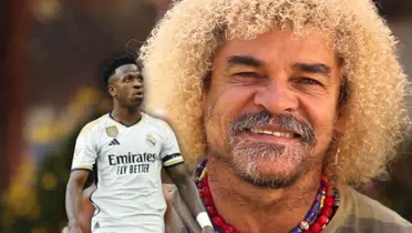 El Pibe Valderrama y el tremendo "vainazo" a Vinícius Foto: Pibe Valderrama y Real Madid