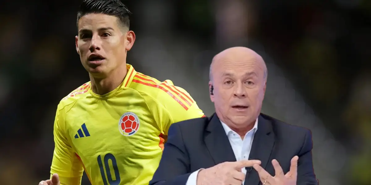 El polémico periodista dejó un "trino" al aire que claramente puede ir dirigido al 10 de la tricolor Foto: Captura de Win Sports y James Rodríguez