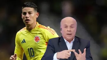 El polémico periodista dejó un "trino" al aire que claramente puede ir dirigido al 10 de la tricolor Foto: Captura de Win Sports y James Rodríguez
