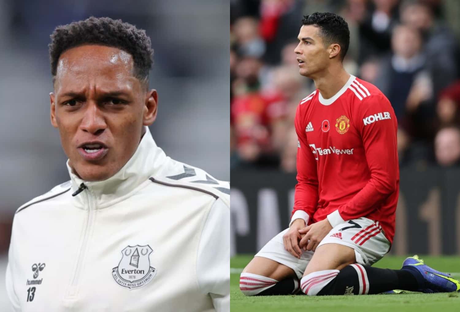 El portugués se vio envuelto en una polémica en Inglaterra con un hincha y Mina hizo algo totalmente contrario en el camerino de su equipo.