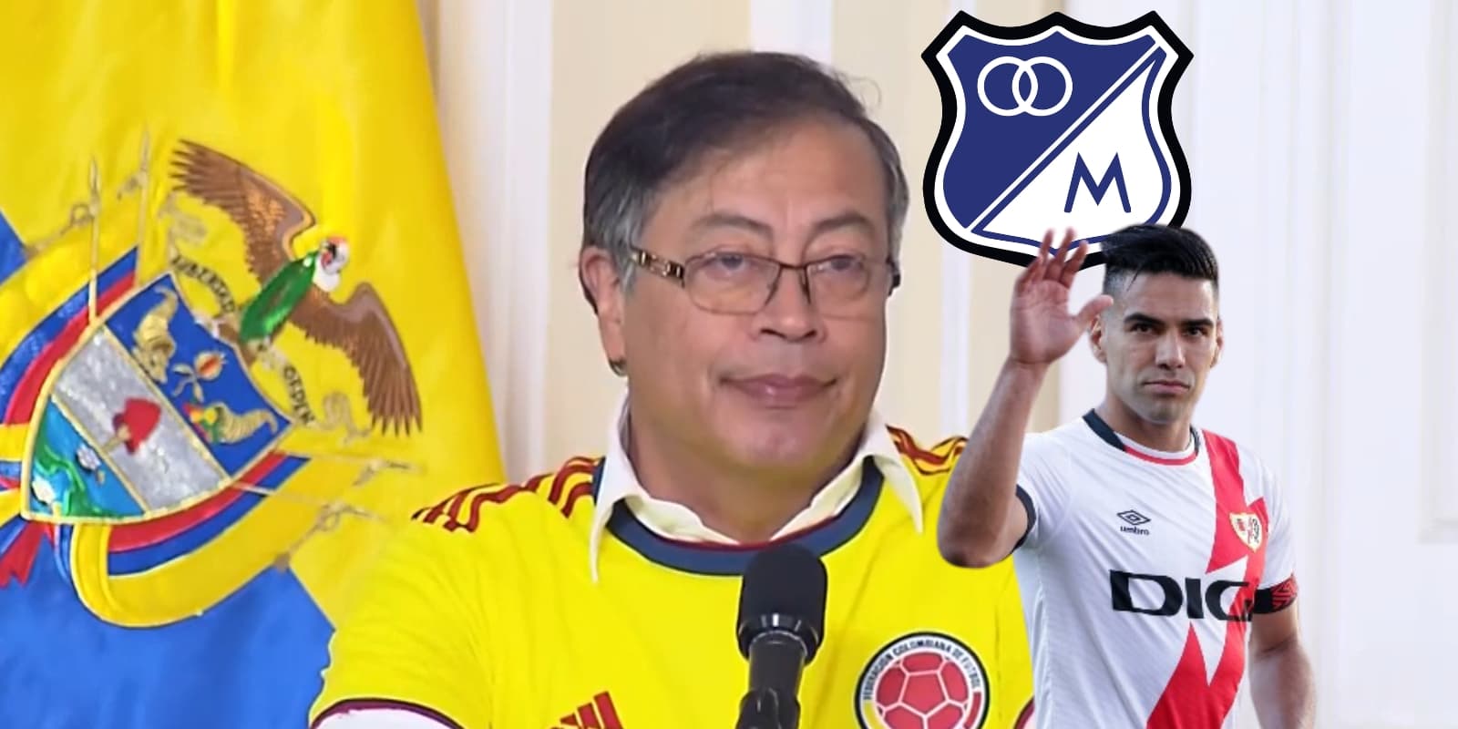 El Presidente Gustavo Petro con la camiseta de la Selección Colombia