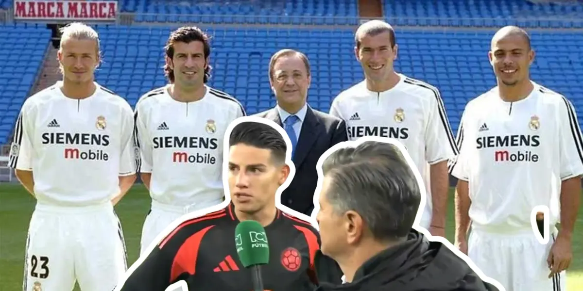 El Real Madrid de España y James Rodríguez. Foto tomada La Galerna y FCF.