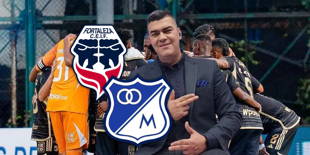 El sorpresivo pedido que le hicieron a Eduardo Luis en el Fortaleza vs Millonarios Foto: Win Sports, Escudoteca y MFC