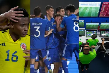 El VAR ayudó a la Selección Italia Sub 20 contra la Selección Colombia Sub 20.