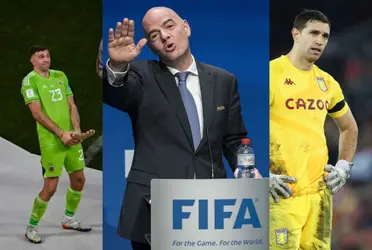 Emiliano Martínez llegó al final de su polémico personaje, la FIFA le dio un tatequieto tras sus shows como una vez lo hizo con Colombia.