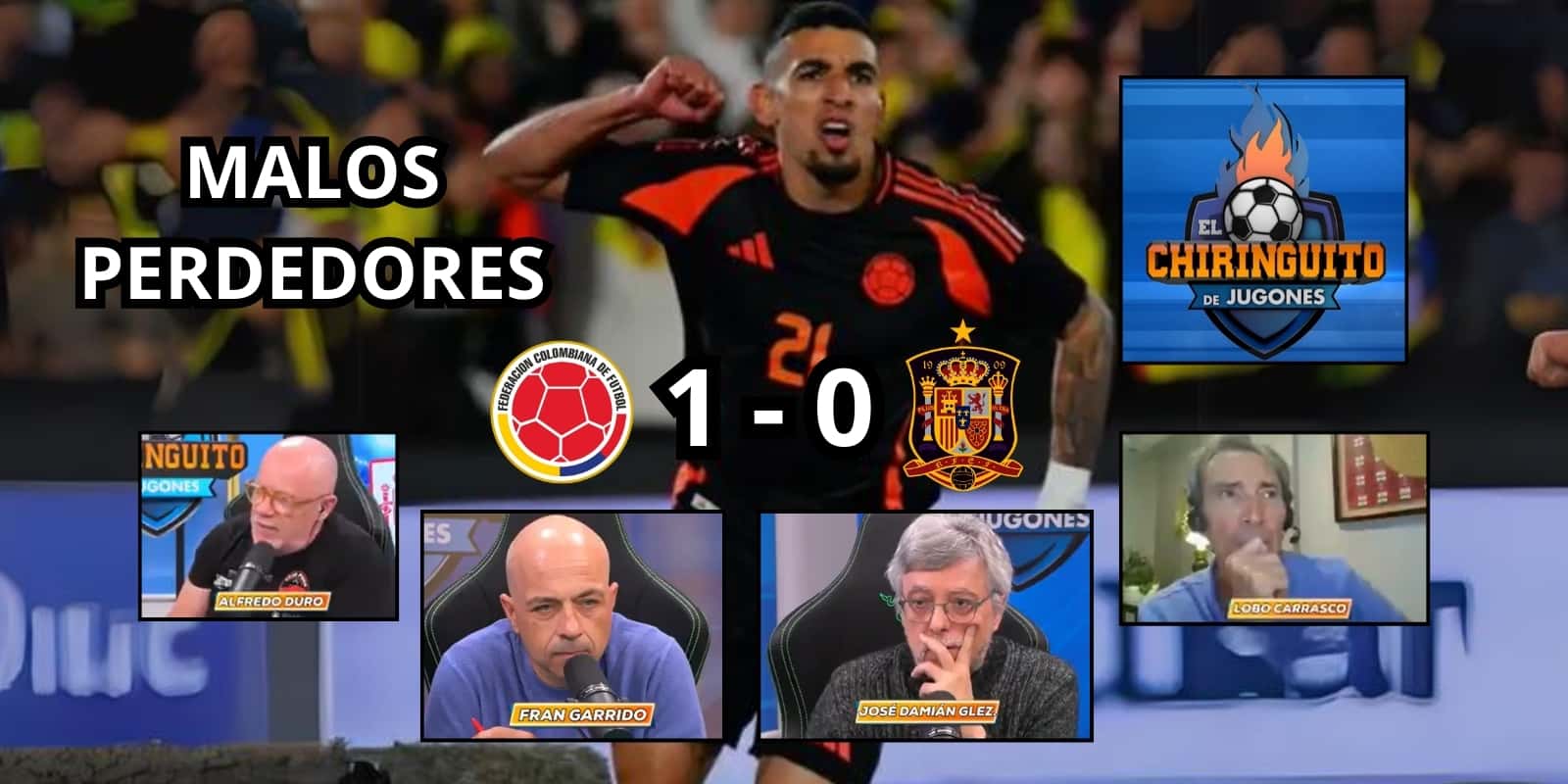 En El Chiringuito les dolió la derrota. Foto tomada de Twitter El chiringuito y FCF Twitter.