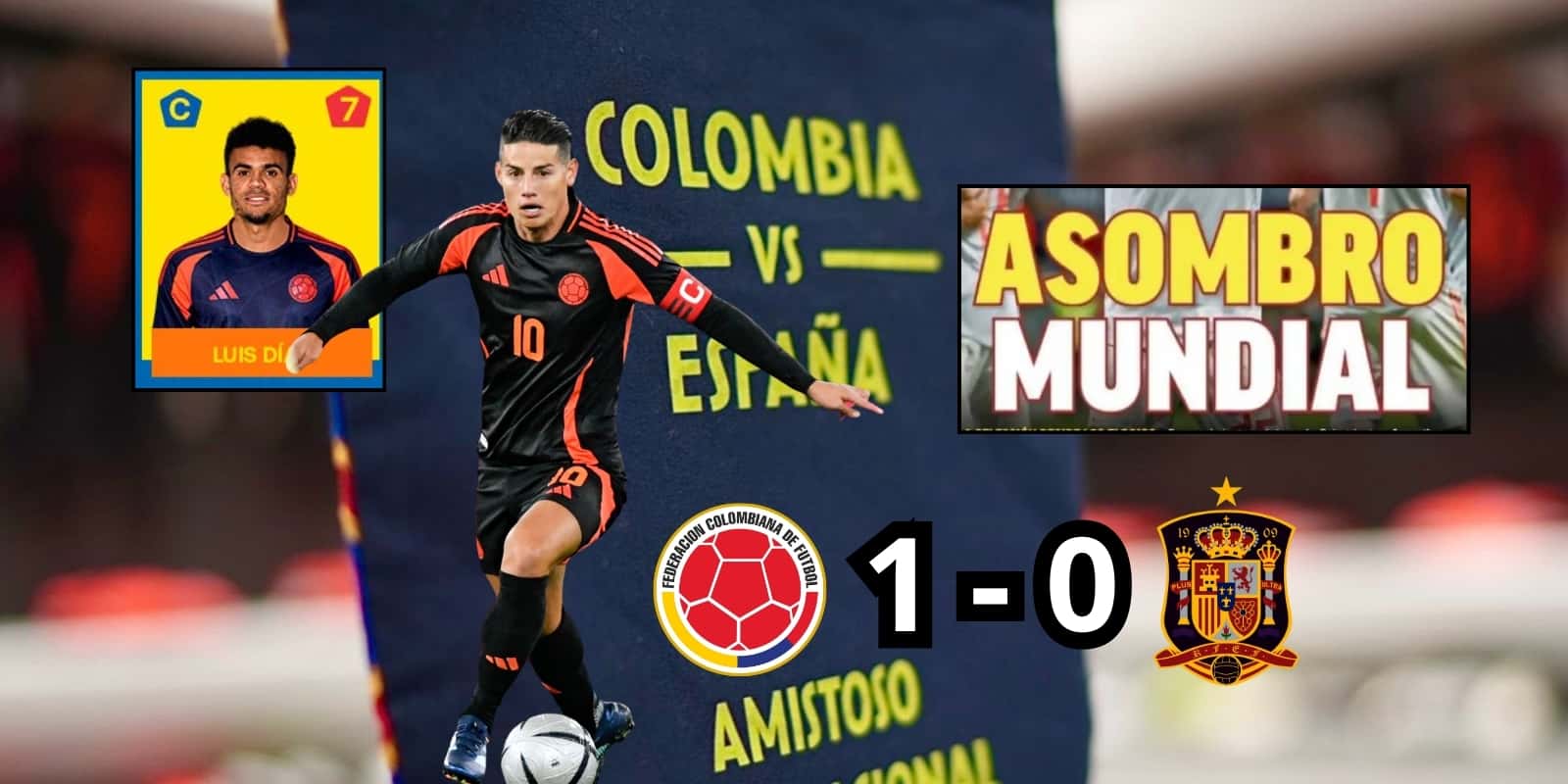 En España le dolió la derrota contra Colombia.Foto tomada de Marca y FCF Twitter.