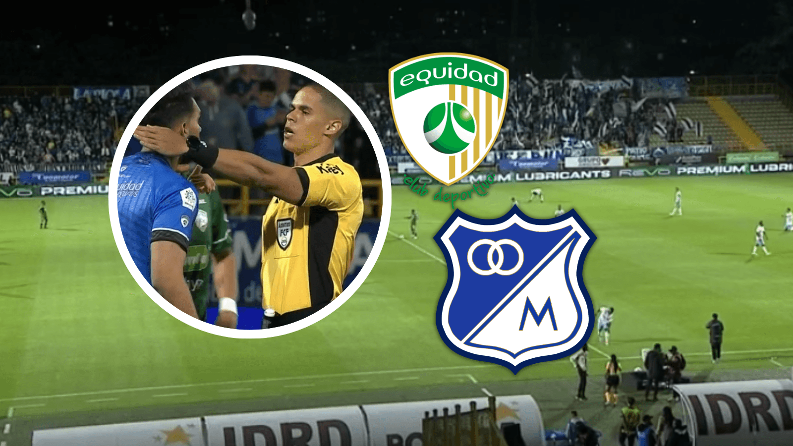 Equidad recibe a Millonarios y mira el detalle que no se vio en la transmisión que preocupa a muchos Foto: Escudoteca y Captura de Win Sports
